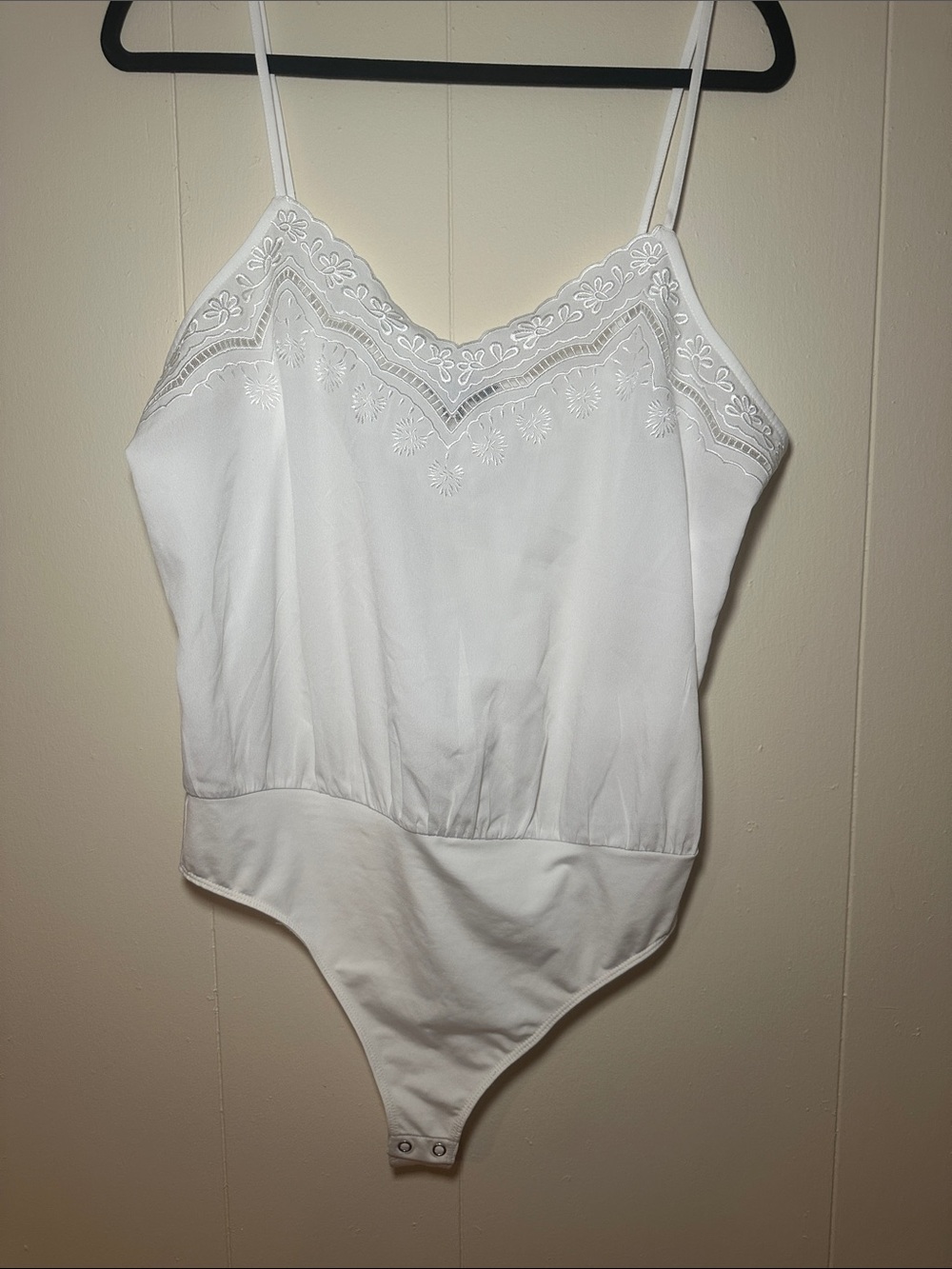 NWT Express White Lace-Trim Cami Bodysuit